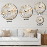 Beige And Gold Glacier Stone Art III - Abstract Metal Wall Clock