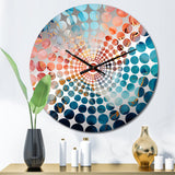 Alcohol Ink Pink And Blue Storm - Abstract Metal Wall Clock