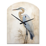 Majestic Blue Heron Horizon II - Asymmetric Metal Wall Clock