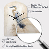 Majestic Blue Heron Horizon II - Asymmetric Metal Wall Clock