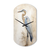 Majestic Blue Heron Horizon II - Asymmetric Metal Wall Clock