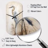 Majestic Blue Heron Horizon II - Asymmetric Metal Wall Clock