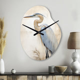 Majestic Blue Heron Horizon II - Asymmetric Metal Wall Clock