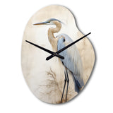 Majestic Blue Heron Horizon II - Asymmetric Metal Wall Clock