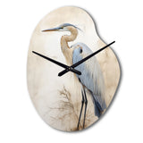 Majestic Blue Heron Horizon II - Asymmetric Metal Wall Clock