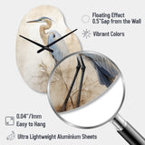 Majestic Blue Heron Horizon II - Asymmetric Metal Wall Clock