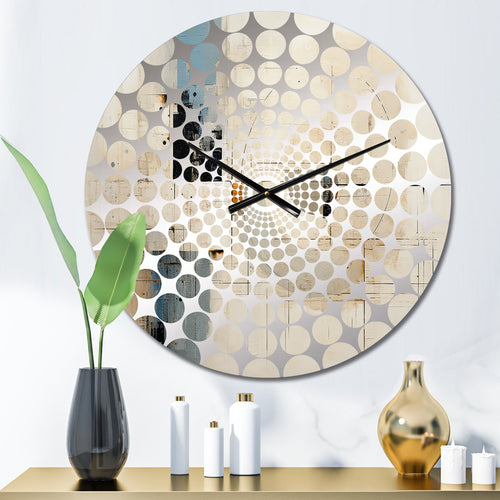 Blue And White Timeless Minimalism - Abstract Metal Wall Clock