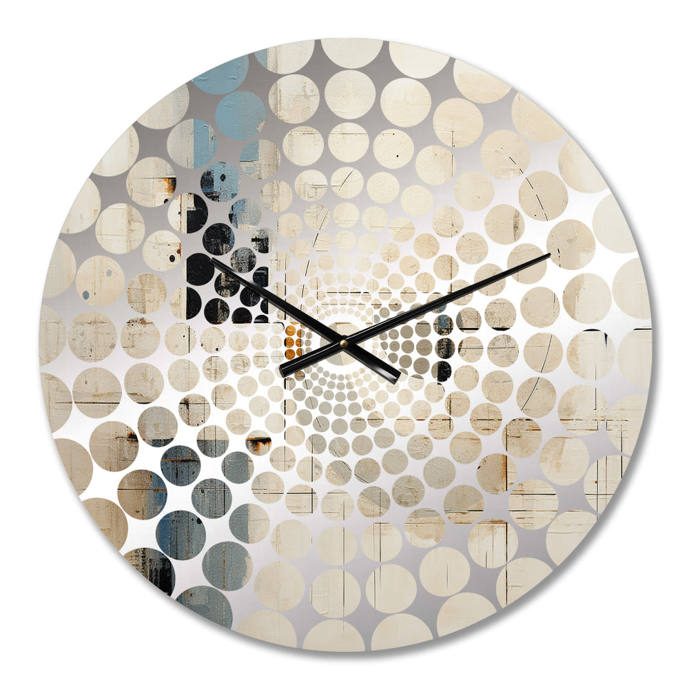 Blue And White Timeless Minimalism - Abstract Metal Wall Clock