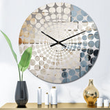 Blue And White Timeless Minimalism II - Abstract Metal Wall Clock
