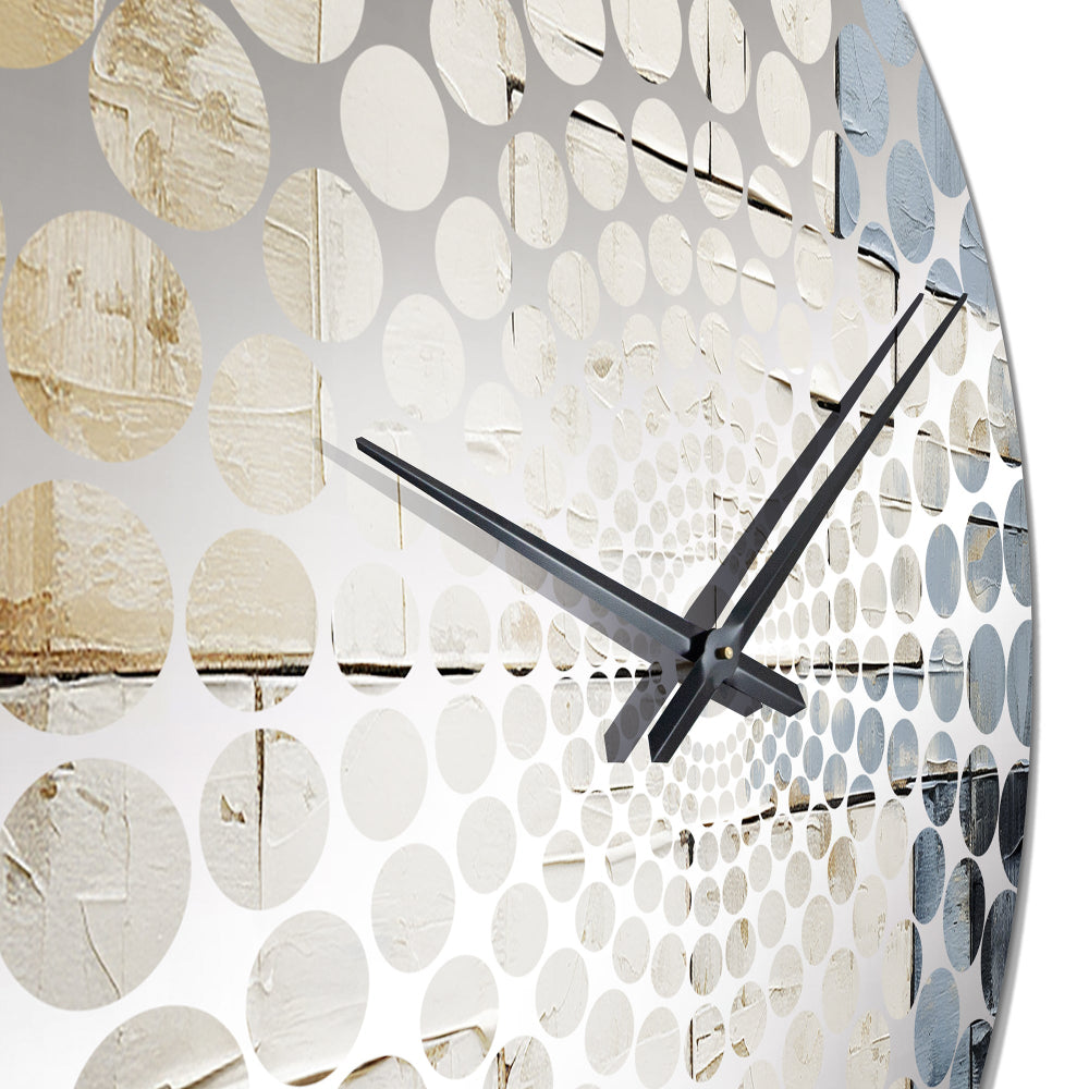 Blue And White Timeless Minimalism II - Abstract Metal Wall Clock