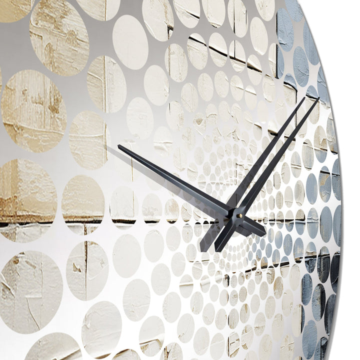 Blue And White Timeless Minimalism II - Abstract Metal Wall Clock