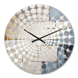 Blue And White Timeless Minimalism II - Abstract Metal Wall Clock