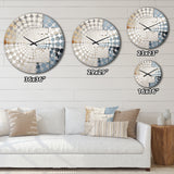 Blue And White Timeless Minimalism II - Abstract Metal Wall Clock
