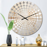 Beige And White Timeless Minimalism - Abstract Metal Wall Clock