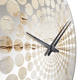 Beige And White Timeless Minimalism - Abstract Metal Wall Clock