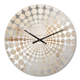 Beige And White Timeless Minimalism - Abstract Metal Wall Clock