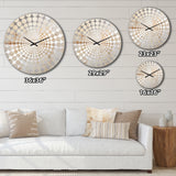 Beige And White Timeless Minimalism - Abstract Metal Wall Clock