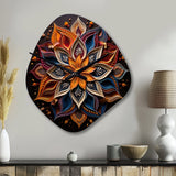 Hinduism Rangoli Whispers - Asymmetric Metal Wall Clock