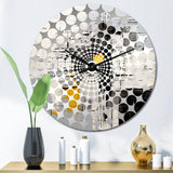 Beige And Black Divine Simplicity I - Abstract Metal Wall Clock