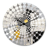 Beige And Black Divine Simplicity I - Abstract Metal Wall Clock