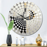 Beige And Black Divine Simplicity II - Abstract Metal Wall Clock