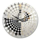 Beige And Black Divine Simplicity II - Abstract Metal Wall Clock