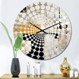 Beige And Black Divine Simplicity IV - Abstract Metal Wall Clock