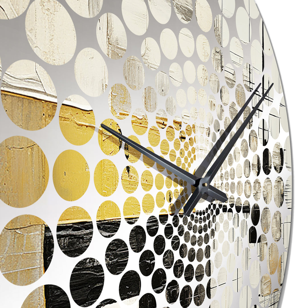 Beige And Black Divine Simplicity IV - Abstract Metal Wall Clock