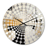 Beige And Black Divine Simplicity IV - Abstract Metal Wall Clock