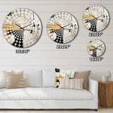 Beige And Black Divine Simplicity IV - Abstract Metal Wall Clock