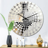 Beige And Black Divine Simplicity V - Abstract Metal Wall Clock