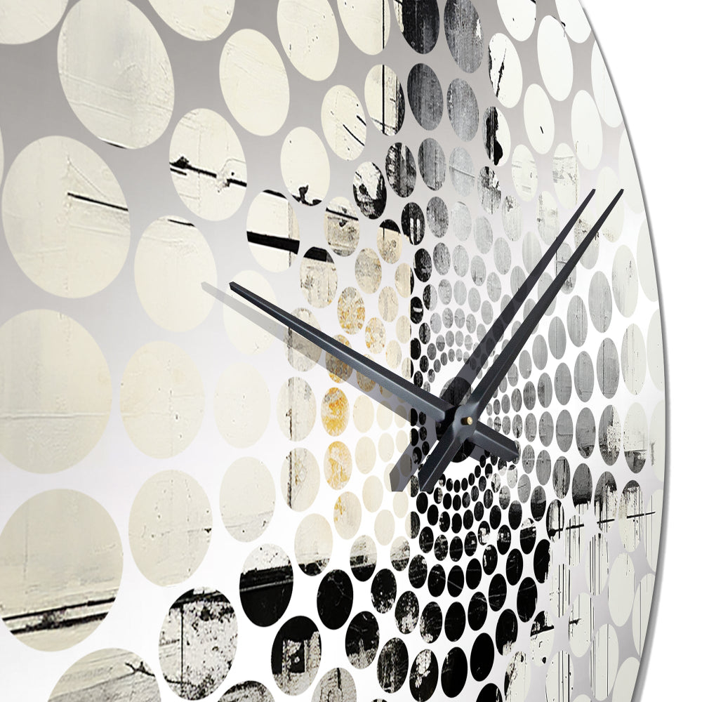 Beige And Black Divine Simplicity V - Abstract Metal Wall Clock