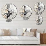 Beige And Black Divine Simplicity V - Abstract Metal Wall Clock