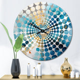 Blue And Gold Abstracted River Flow - Landscapes Metal Wall Clock
