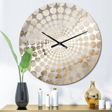 Beige And White Marble River - Abstract Metal Wall Clock