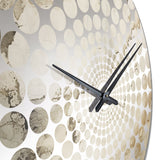 Beige And White Marble River - Abstract Metal Wall Clock