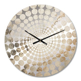 Beige And White Marble River - Abstract Metal Wall Clock
