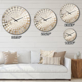 Beige And White Marble River - Abstract Metal Wall Clock