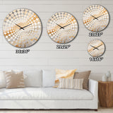 Gold And White Marble River I - Abstract Metal Wall Clock