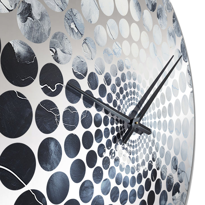 Blue And White Marble River I - Abstract Metal Wall Clock