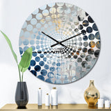 Grey And Blue Abstract Lake Painting - Landscapes Metal Wall Clock