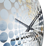 Grey And Blue Abstract Lake Painting - Landscapes Metal Wall Clock