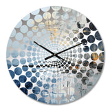 Grey And Blue Abstract Lake Painting - Landscapes Metal Wall Clock
