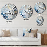 Grey And Blue Abstract Lake Painting - Landscapes Metal Wall Clock