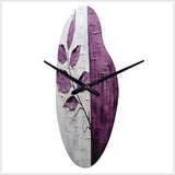 Purple Leaves Plum Precision - Asymmetric Metal Wall Clock