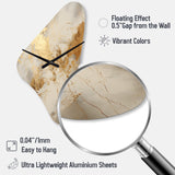 Beige And Gold Marble Lightning III - Asymmetric Metal Wall Clock