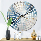 White And Blue Thunderstorm Marble - Landscapes Metal Wall Clock