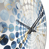 White And Blue Thunderstorm Marble - Landscapes Metal Wall Clock