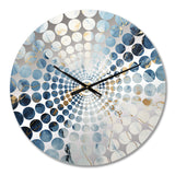 White And Blue Thunderstorm Marble - Landscapes Metal Wall Clock