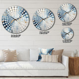 White And Blue Thunderstorm Marble - Landscapes Metal Wall Clock
